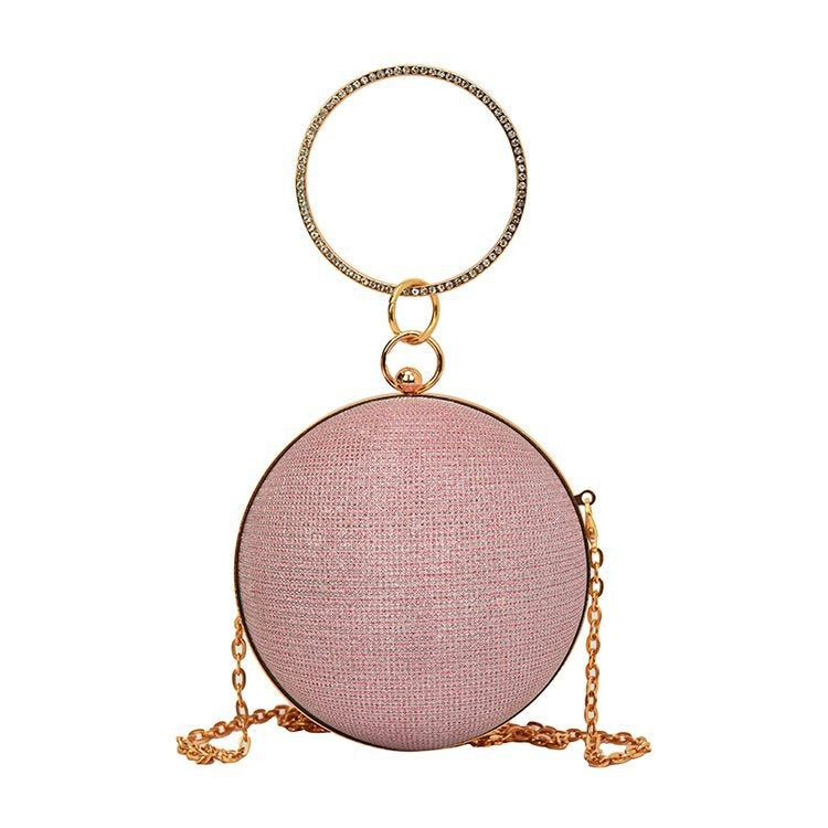 Personalized Design Spherical Fashion Portable Small Round Diamond Starry One Shoulder Evening Bag