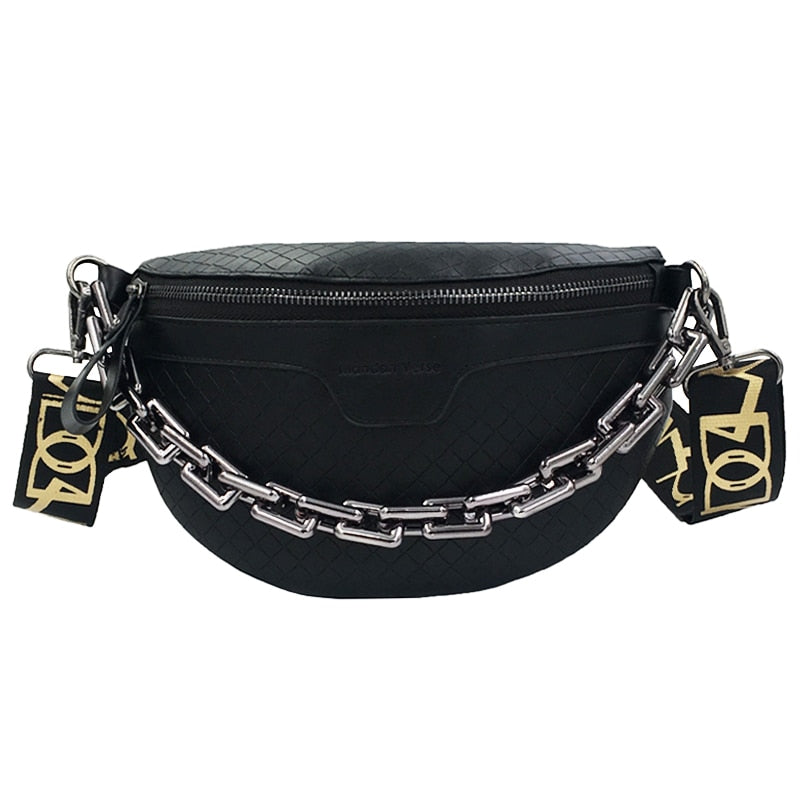 Luxury Women's Fanny Pack High Quality Waist Bag Thick Chain Shoulder Crossbody Chest