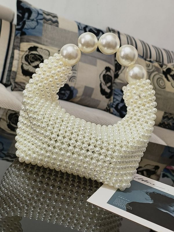 Handwoven dinner bag, beaded bag, large pearl bag, internet celebrity new summer handbag