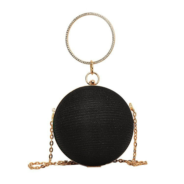 Personalized Design Spherical Fashion Portable Small Round Diamond Starry One Shoulder Evening Bag