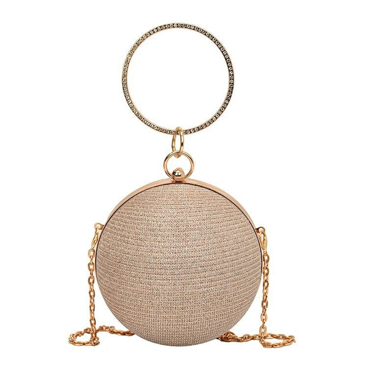 Personalized Design Spherical Fashion Portable Small Round Diamond Starry One Shoulder Evening Bag