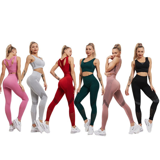 Hip drying high waisted mesh yoga elastic tight pants