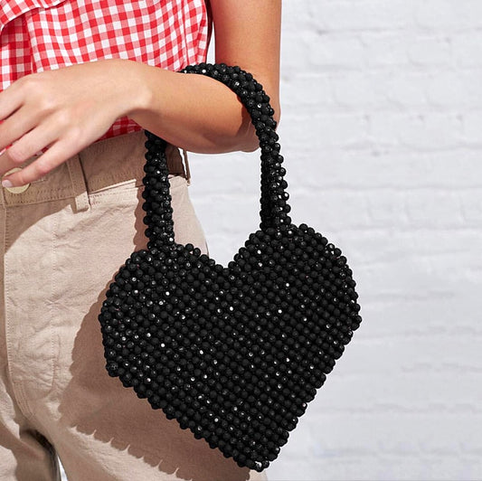 Small Group Fashion Love Handmade Bag Red / Bblack Top-Handle Bags