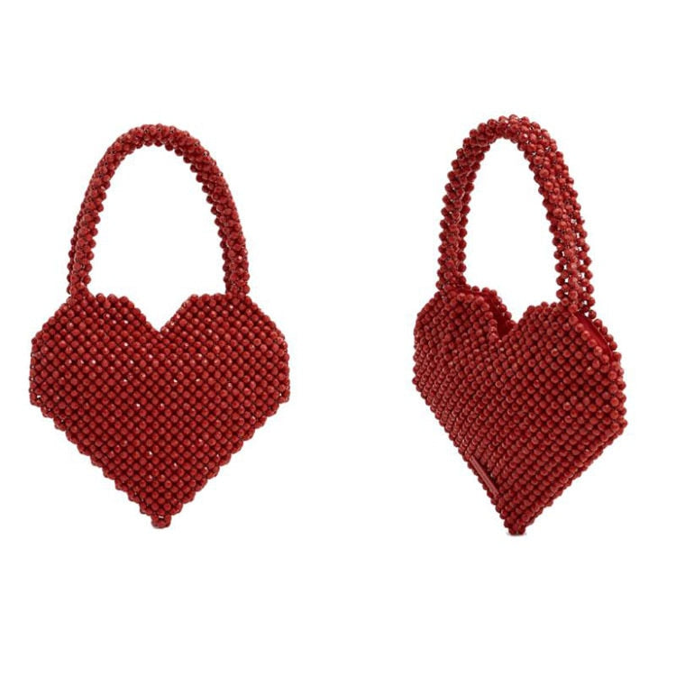 Small Group Fashion Love Handmade Bag Red / Bblack Top-Handle Bags