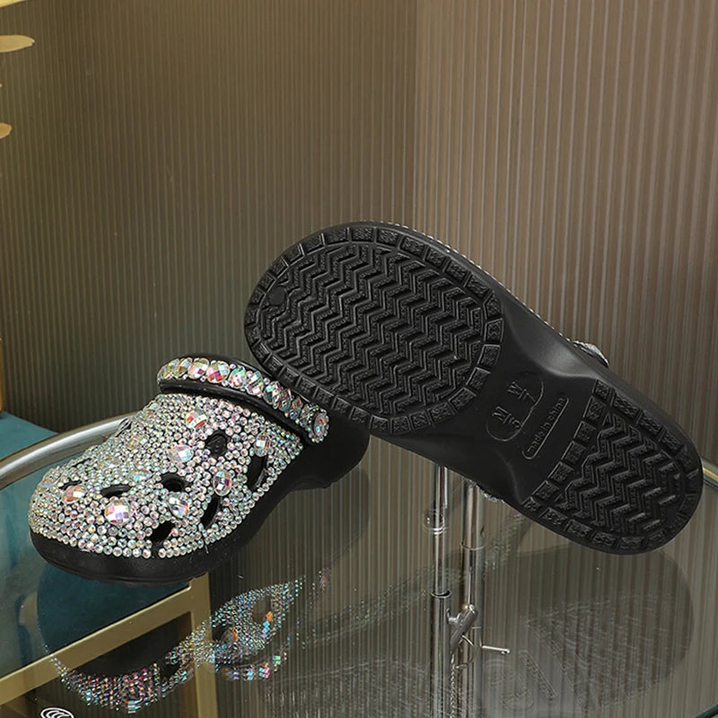 Women Summer Luxury Soft Rhinestone Slides