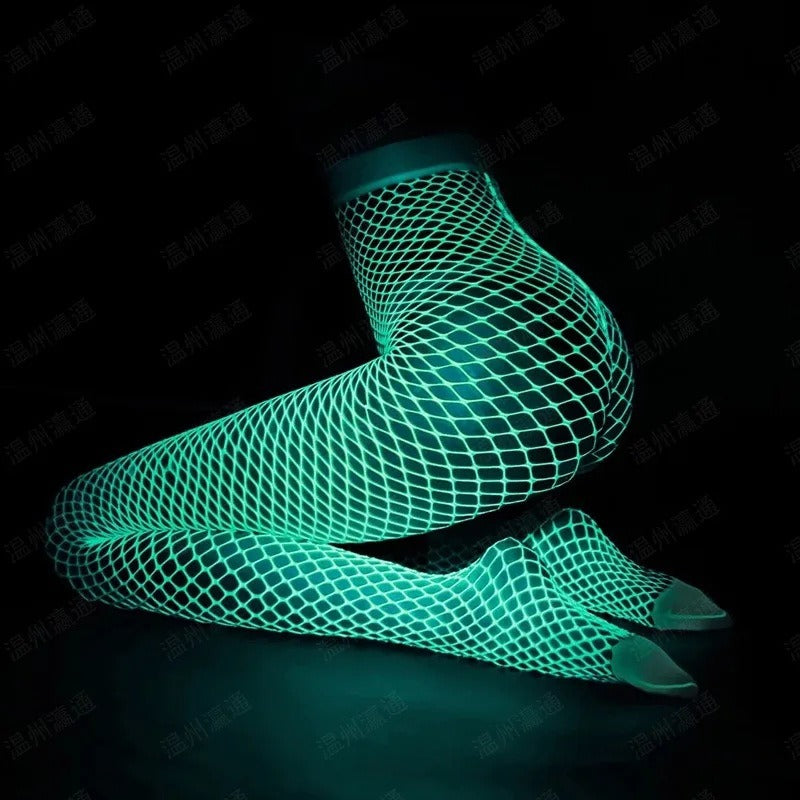 Cool nightglow fish net socks/pantyhose