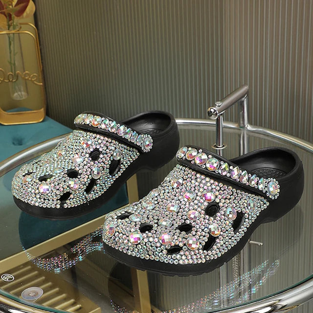 Women Summer Luxury Soft Rhinestone Slides