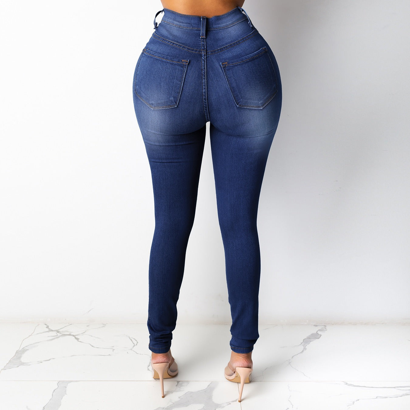 High Waist Thin Jeans Slim Elastic Denim Pencil Pants