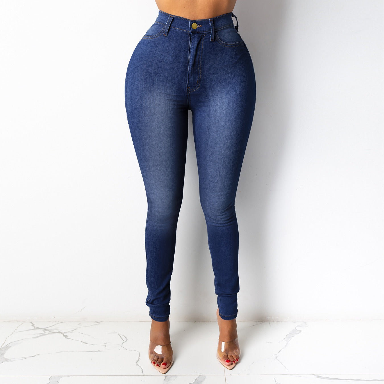 High Waist Thin Jeans Slim Elastic Denim Pencil Pants