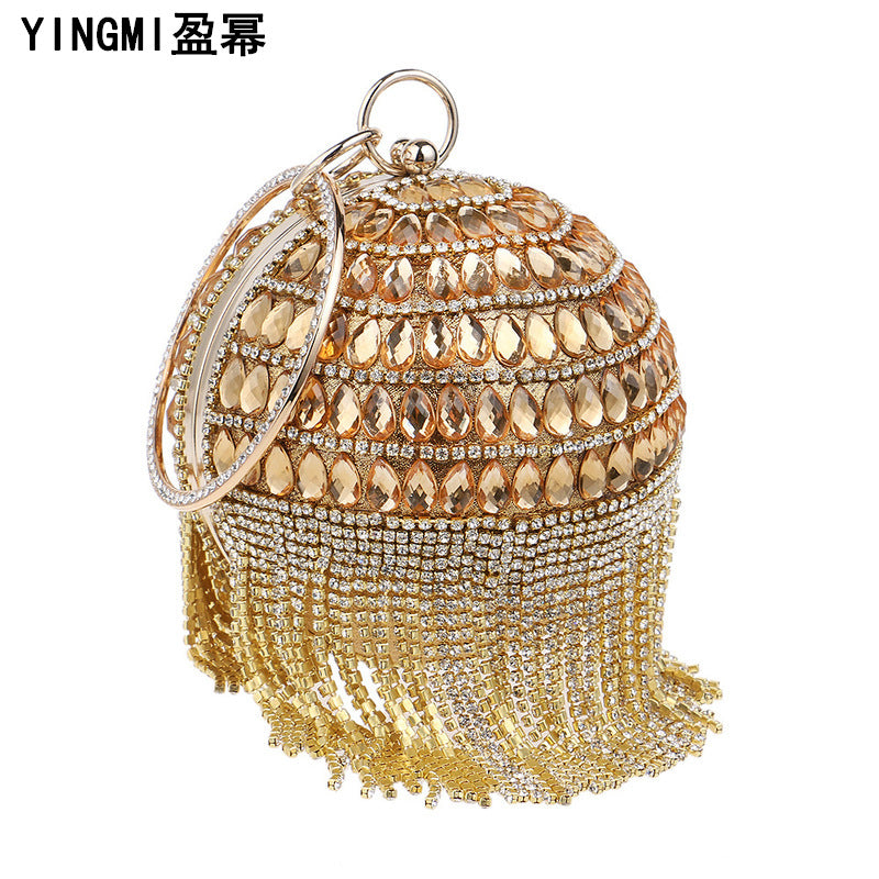 Fringe Evening Bags Ladies Fashion Ball Round Tote Bag Banquet Dress Evening Bags