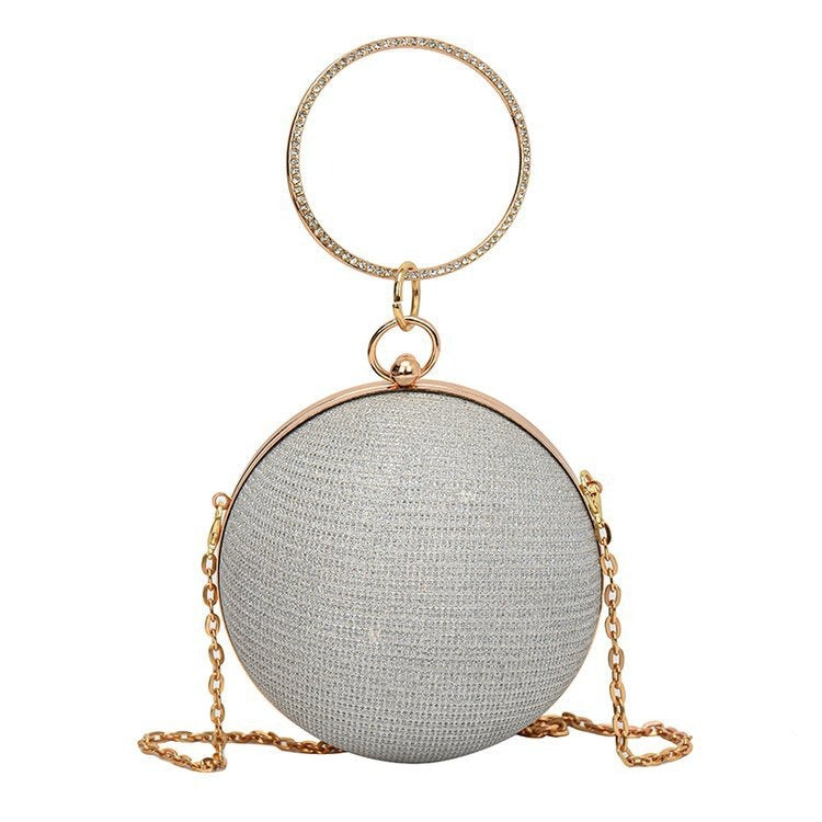 Personalized Design Spherical Fashion Portable Small Round Diamond Starry One Shoulder Evening Bag