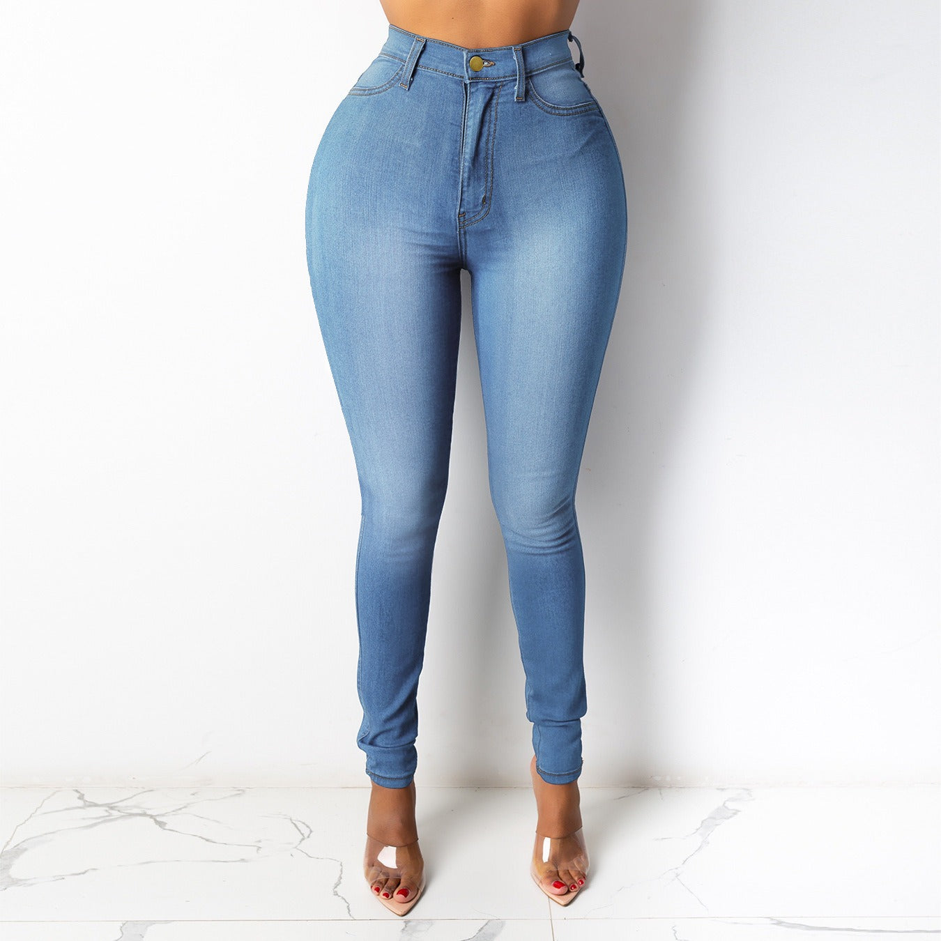 High Waist Thin Jeans Slim Elastic Denim Pencil Pants