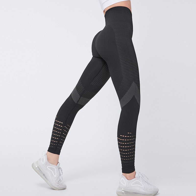 Hip drying high waisted mesh yoga elastic tight pants