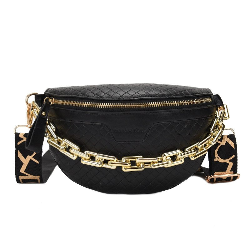 Luxury Women's Fanny Pack High Quality Waist Bag Thick Chain Shoulder Crossbody Chest