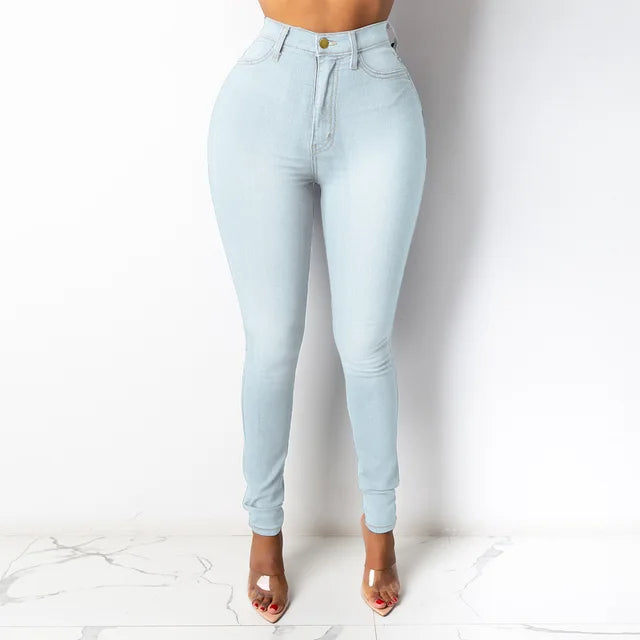 High Waist Thin Jeans Slim Elastic Denim Pencil Pants