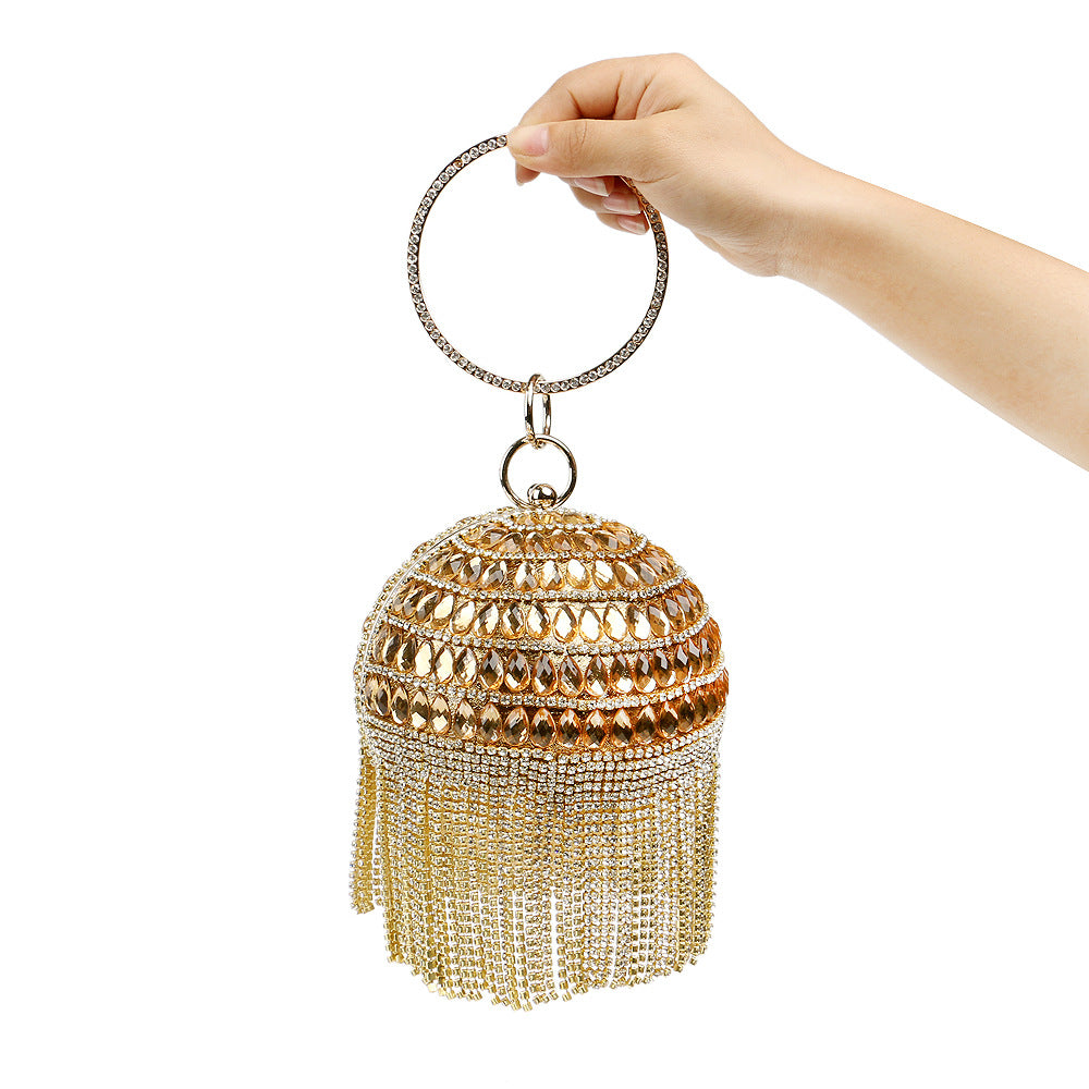 Fringe Evening Bags Ladies Fashion Ball Round Tote Bag Banquet Dress Evening Bags