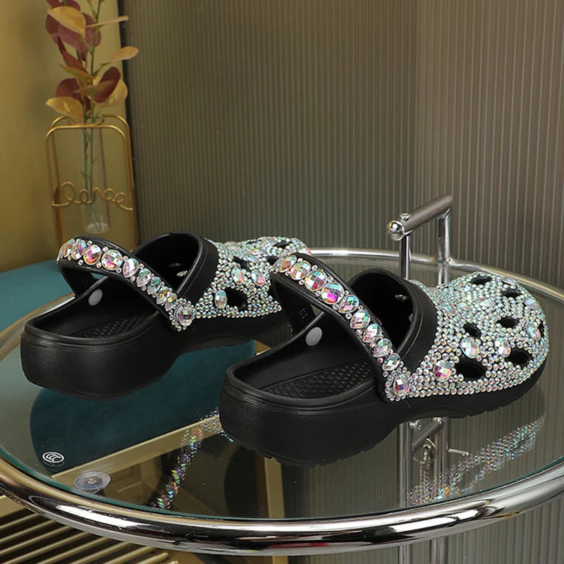 Women Summer Luxury Soft Rhinestone Slides