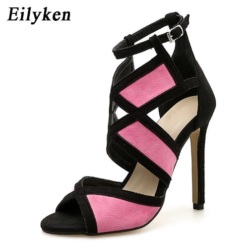 Sexy Women Sandals Hollow out Buckle Strap High Heels Pumps